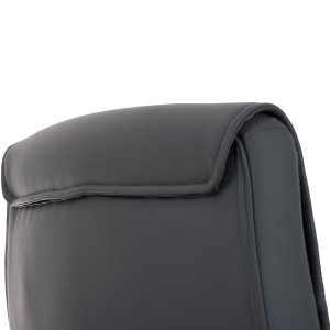 Silla de Confidente CAROL, estructura metálica, en Piel color Negro