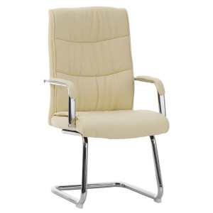 Silla de Confidente CAROL, estructura metálica, en Piel color Negro