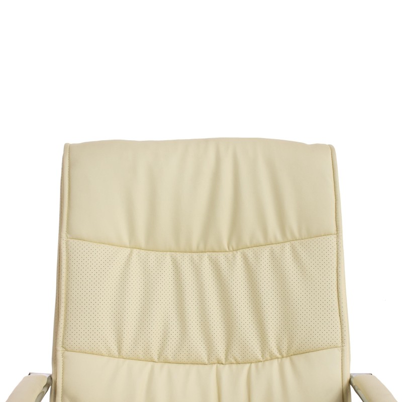 Silla de Confidente CAROL, estructura metálica, en Piel color Negro