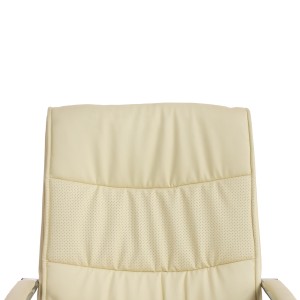 Silla de Confidente CAROL, estructura metálica, en Piel color Negro