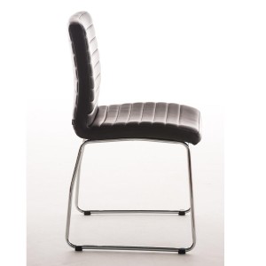 Silla de Confidente LESA, estructura metálica, en Piel color Blanco