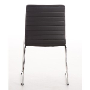 Silla de Confidente LESA, estructura metálica, en Piel color Blanco