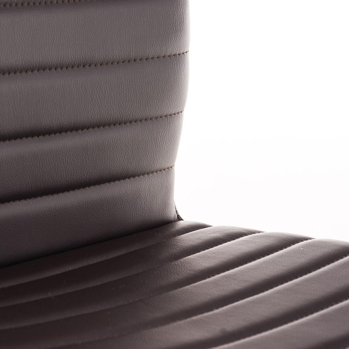 Silla de Confidente LESA, exclusivo diseño, gran acolchado tapizado en costuras, Piel color Blanco