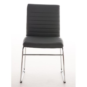 Silla de Confidente LESA, estructura metálica, en Piel color Blanco