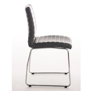 Silla de Confidente LESA, estructura metálica, en Piel color Blanco