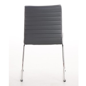 Silla de Confidente LESA, estructura metálica, en Piel color Blanco