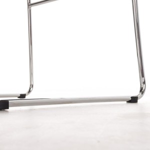 Silla de Confidente LESA, estructura metálica, en Piel color Blanco