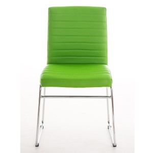 Silla de Confidente LESA, estructura metálica, en Piel color Blanco