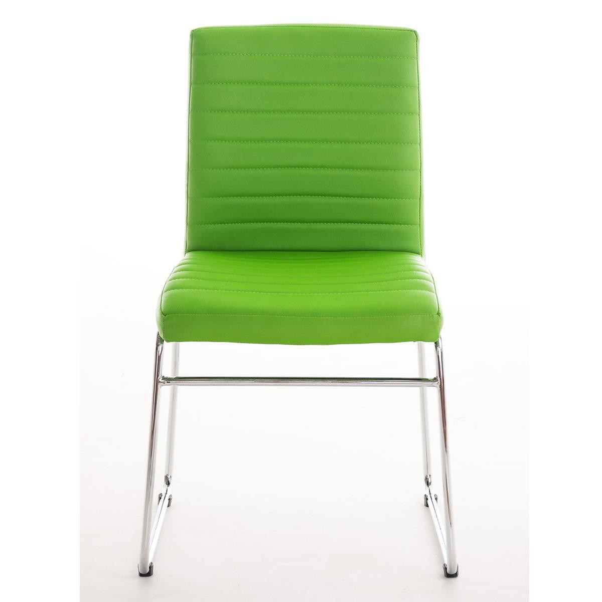 Silla de Confidente LESA, exclusivo diseño, gran acolchado tapizado en costuras, Piel color Blanco