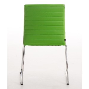 Silla de Confidente LESA, estructura metálica, en Piel color Blanco