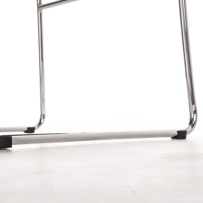Silla de Confidente LESA, estructura metálica, en Piel color Blanco