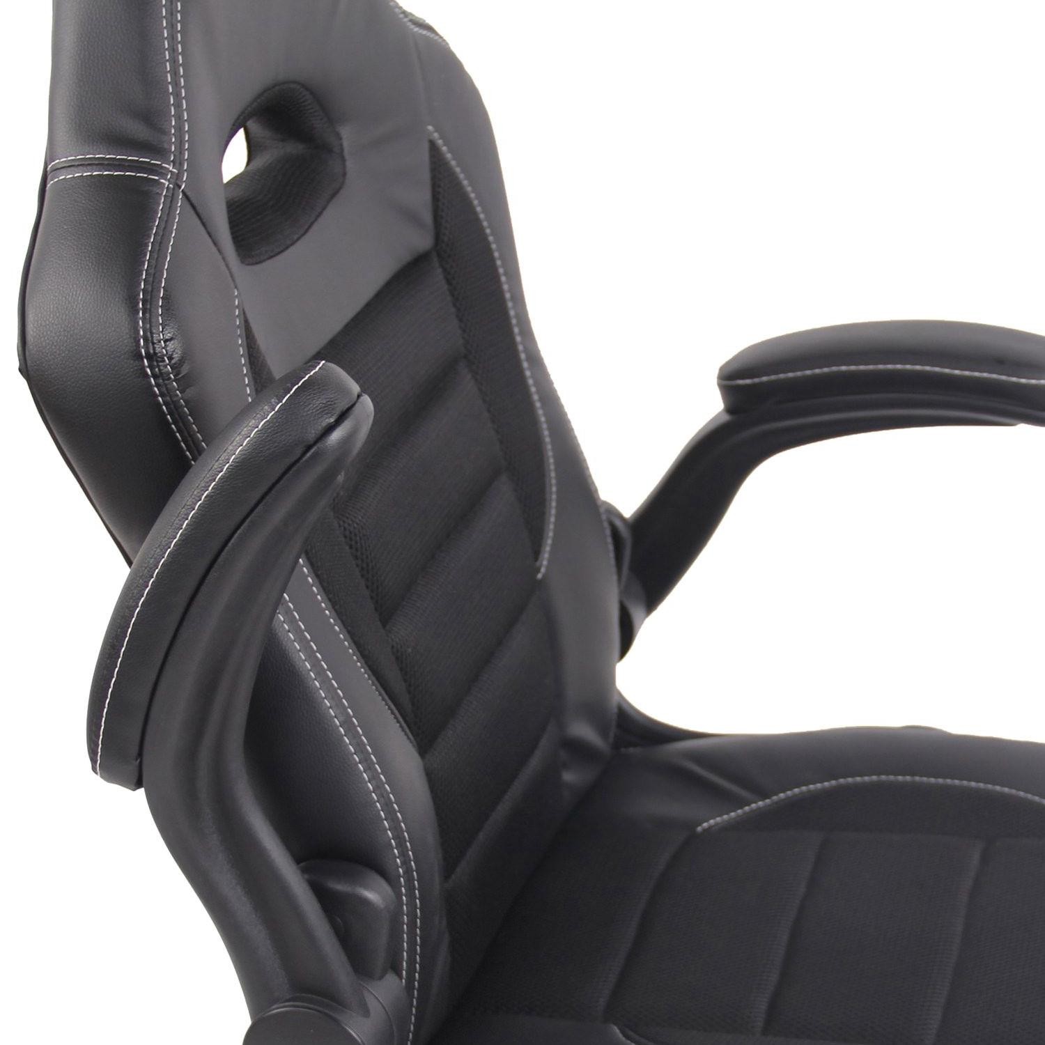 Silla de Ordenador Gaming LOTUS, reposabrazos abatibles, en piel y malla transpirable color negro