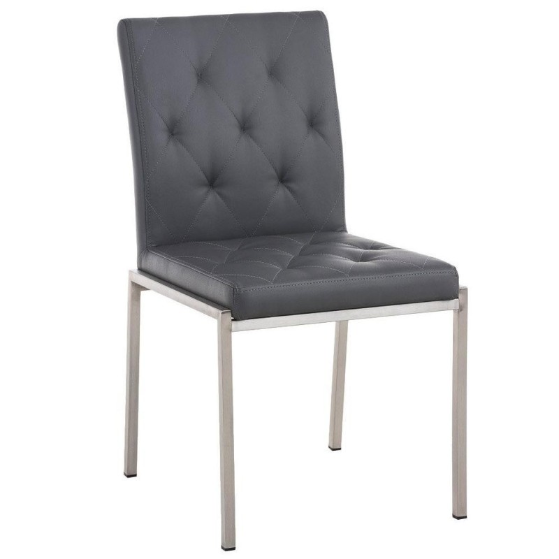 Silla de Confidente GALA, bonito diseño, robusta y resistente, Piel Negra