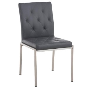Silla de Confidente GALA, bonito diseño, robusta y resistente, Piel Negra