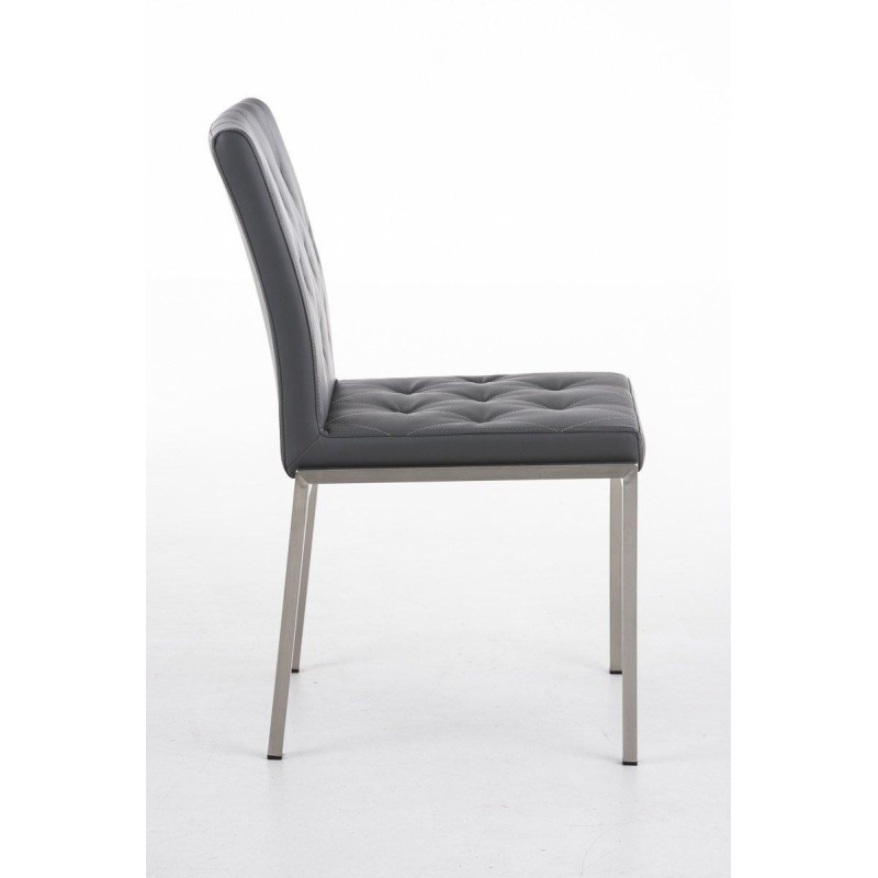 Silla de Confidente GALA, bonito diseño, robusta y resistente, Piel Negra