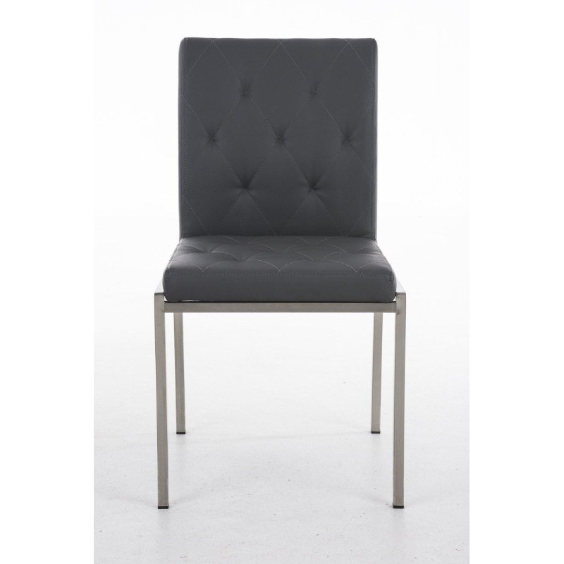 Silla de Confidente GALA, bonito diseño, robusta y resistente, Piel Negra
