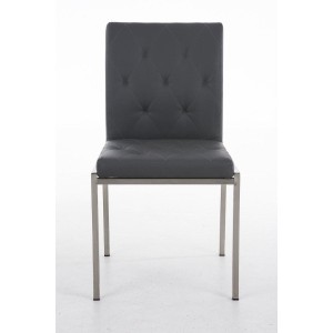 Silla de Confidente GALA, bonito diseño, robusta y resistente, Piel Negra