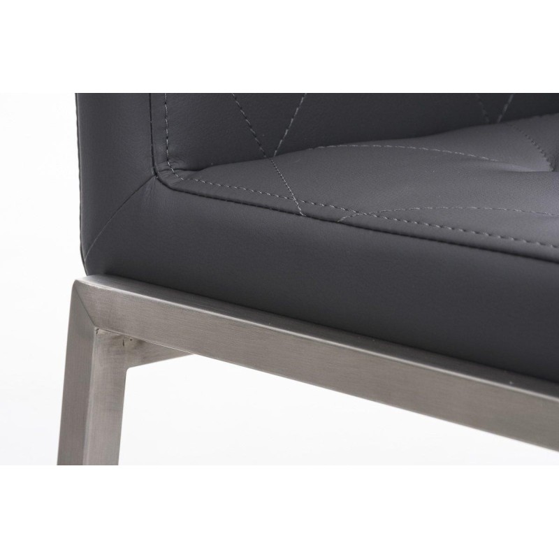 Silla de Confidente GALA, bonito diseño, robusta y resistente, Piel Negra