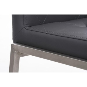 Silla de Confidente GALA, bonito diseño, robusta y resistente, Piel Negra