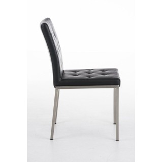 Silla de Confidente GALA, bonito diseño, robusta y resistente, Piel Negra 2