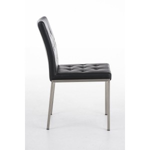 Silla de Confidente GALA, bonito diseño, robusta y resistente, Piel Negra