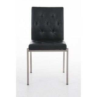 Silla de Confidente GALA, bonito diseño, robusta y resistente, Piel Negra 2