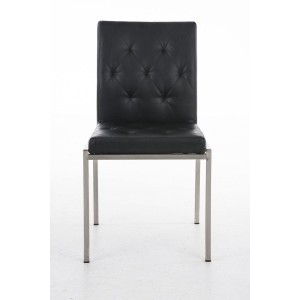 Silla de Confidente GALA, bonito diseño, robusta y resistente, Piel Negra