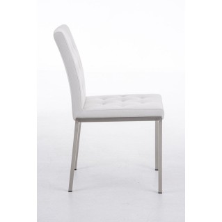 Silla de Confidente GALA TELA, bonito diseño, robusta y resistente, Tela Blanca 2