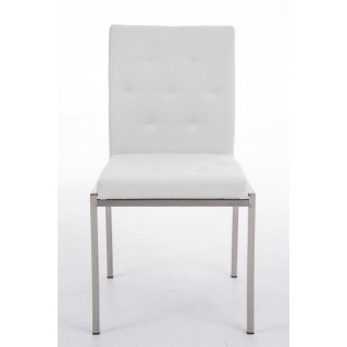 Silla de Confidente GALA TELA, bonito diseño, robusta y resistente, Tela Blanca 2