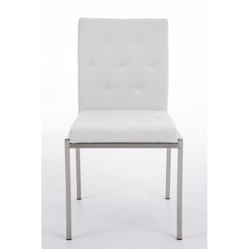 Silla de Confidente GALA TELA, bonito diseño, robusta y resistente, Tela Blanca