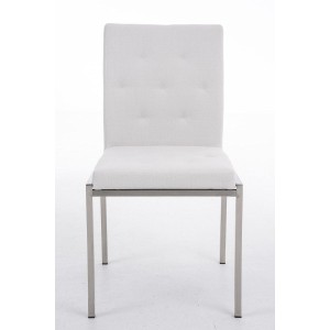 Silla de Confidente GALA TELA, bonito diseño, robusta y resistente, Tela Blanca