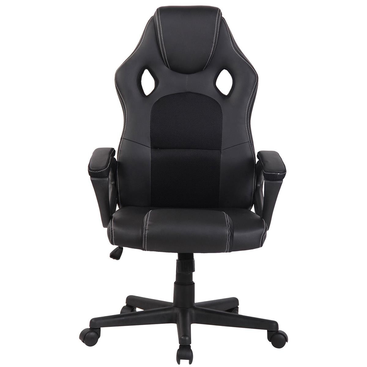 Silla Gaming MONTMELO, Espectacular Diseño Deportivo, En Piel y Tela, Color Negro