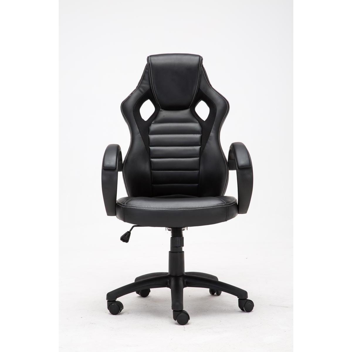 Silla Gaming ASCARI, Diseño Deportivo y Gran Comodidad, Piel y Tela, en Negro