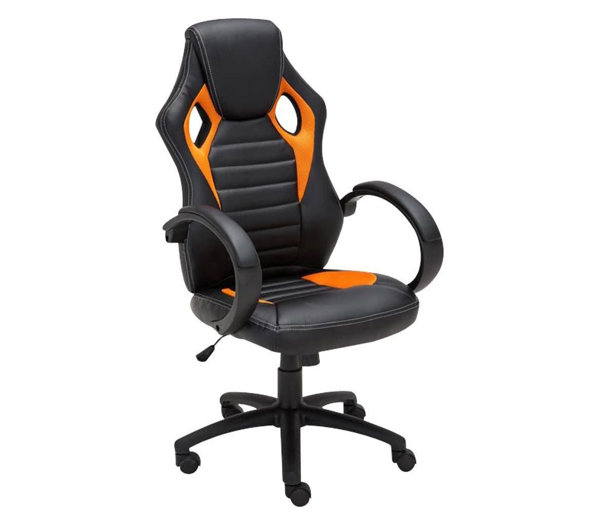Silla Gaming ASCARI, Diseño Deportivo y Gran Comodidad, Piel y Tela, en Negro