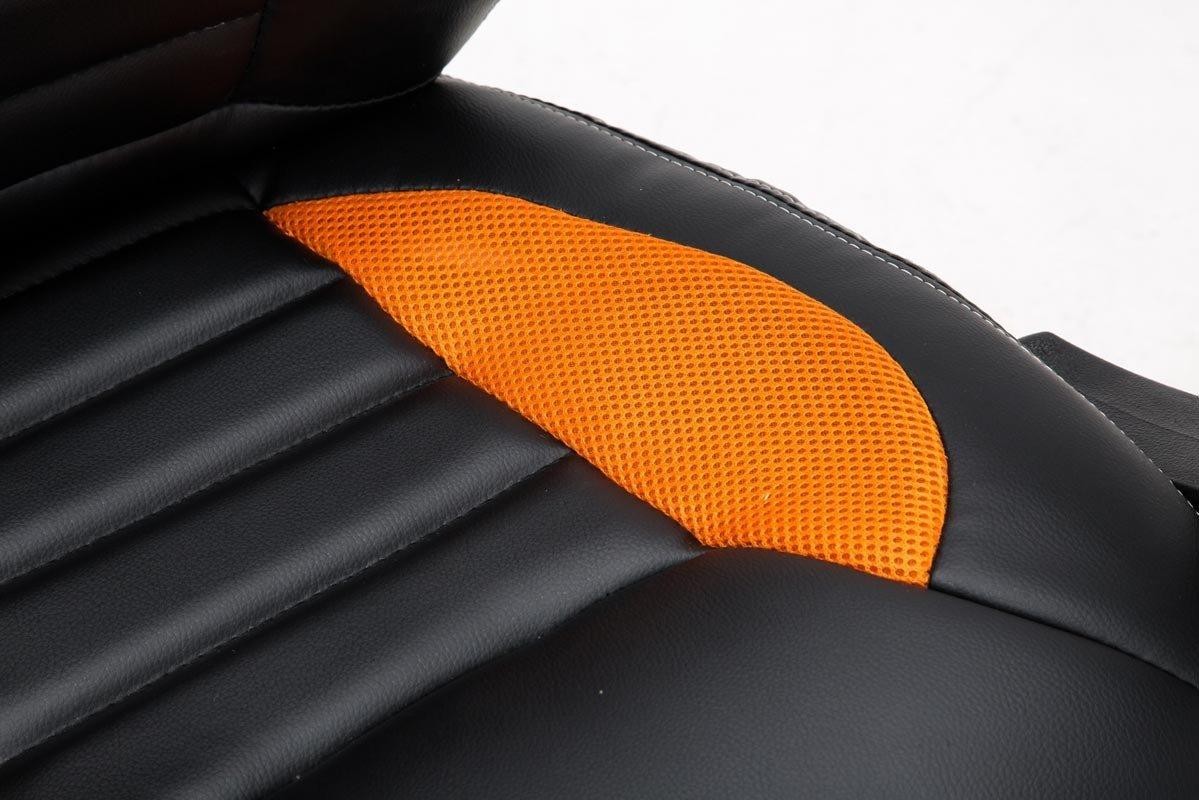 Silla Gaming ASCARI, Diseño Deportivo y Gran Comodidad, Piel y Tela, en Negro