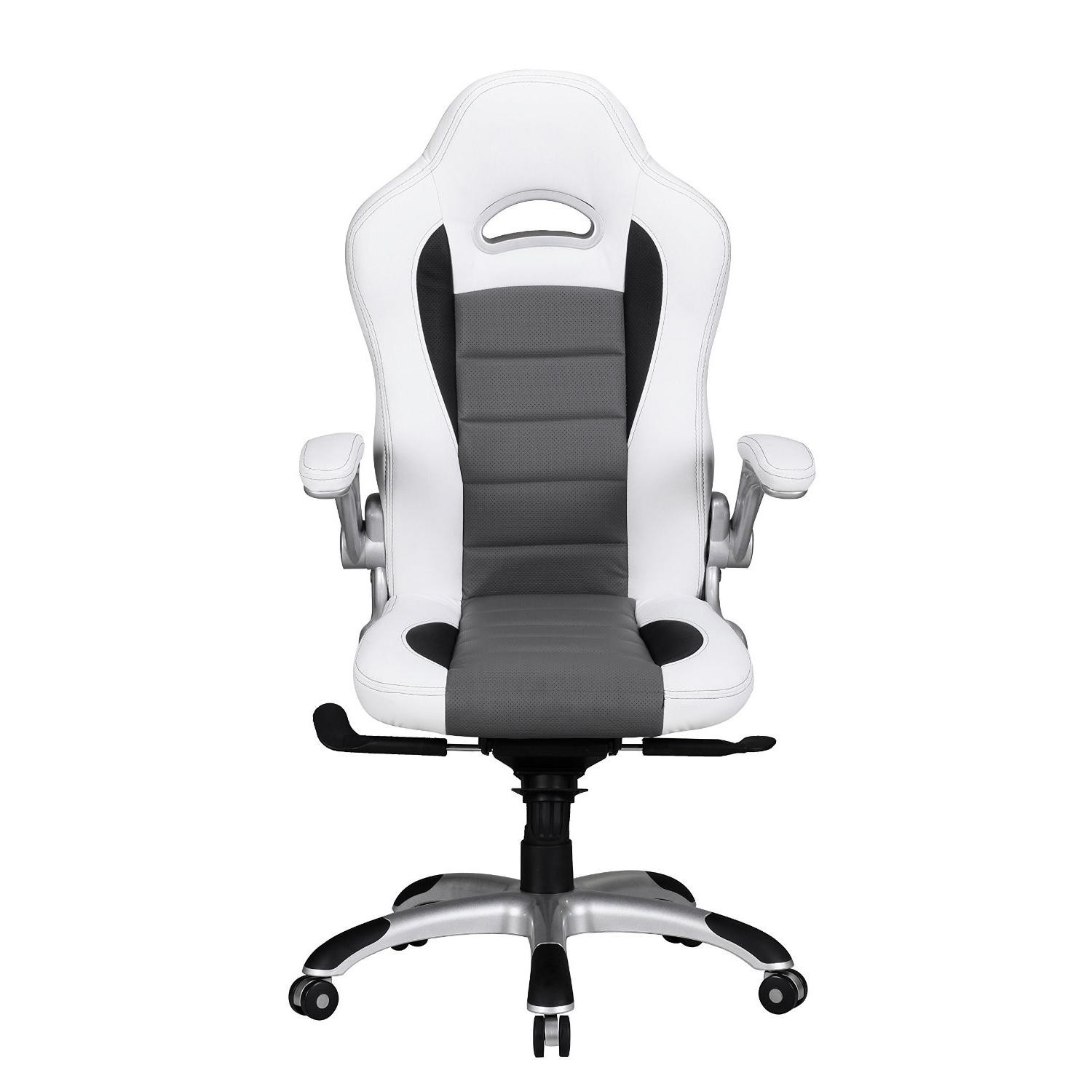 Silla de Ordenador NORIS con precioso Diseño gaming, Tapizada en Piel, Uso Profesional 8h, Negro