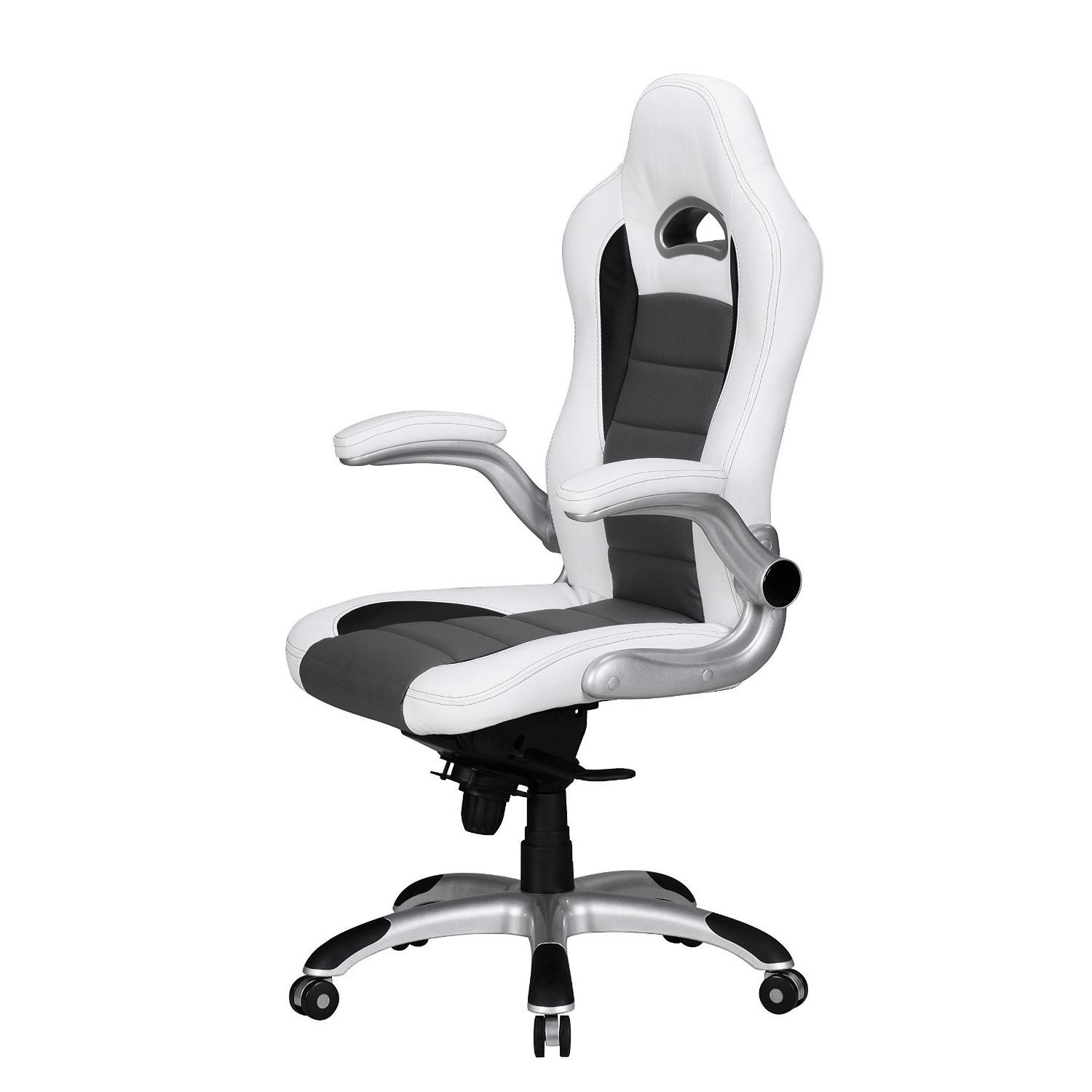 Silla de Ordenador NORIS con precioso Diseño gaming, Tapizada en Piel, Uso Profesional 8h, Negro