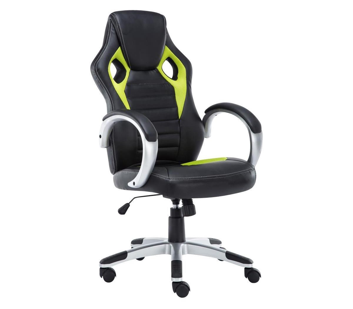 Silla Gaming ASCARI PRO, Diseño Deportivo y Gran Comodidad, Piel y Tela, en Negro