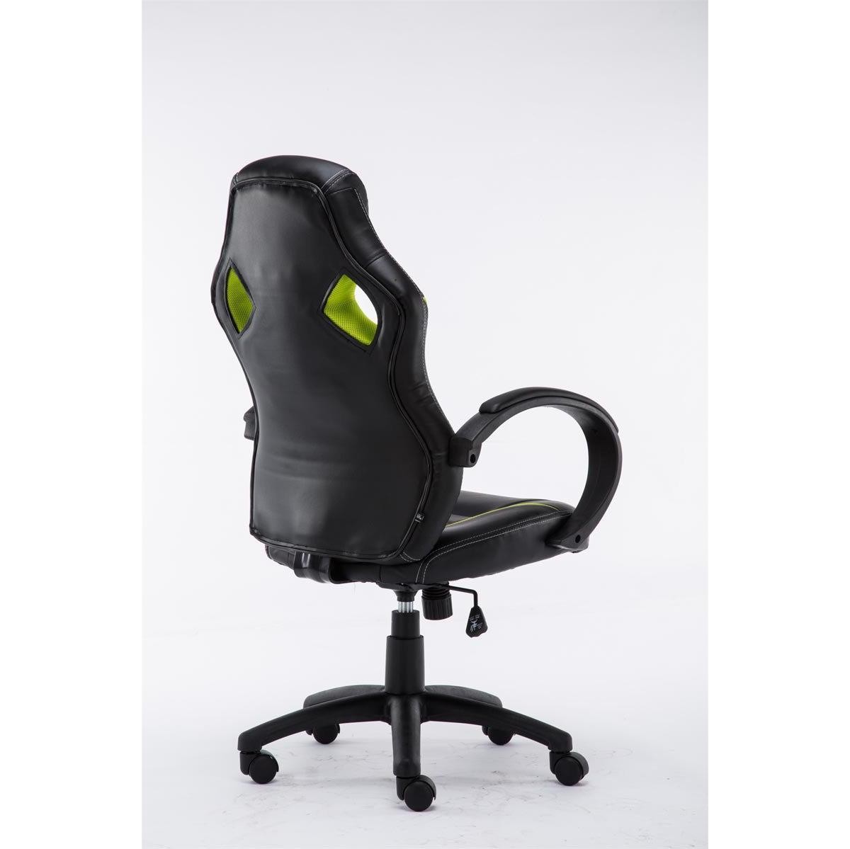Silla Gaming JARAMA, Gran Comodidad y Diseño Deportivo, En Piel y Tela, Color Negro