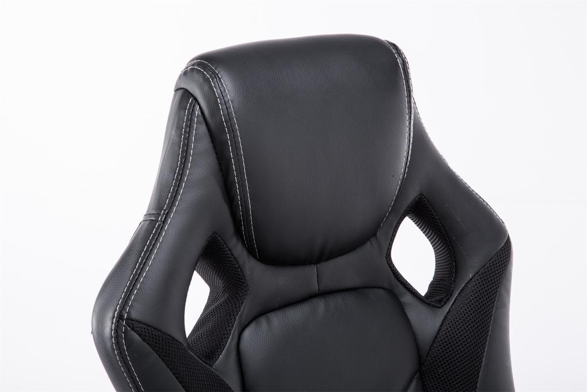 Silla Gaming JARAMA, Gran Comodidad y Diseño Deportivo, En Piel y Tela, Color Negro