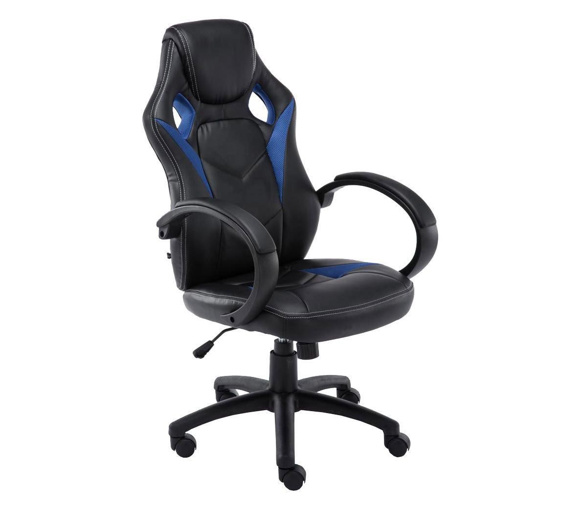 Silla Gaming JARAMA, Gran Comodidad y Diseño Deportivo, En Piel y Tela, Color Negro
