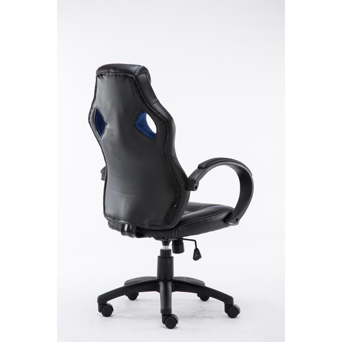 Silla Gaming JARAMA, Gran Comodidad y Diseño Deportivo, En Piel y Tela, Color Negro