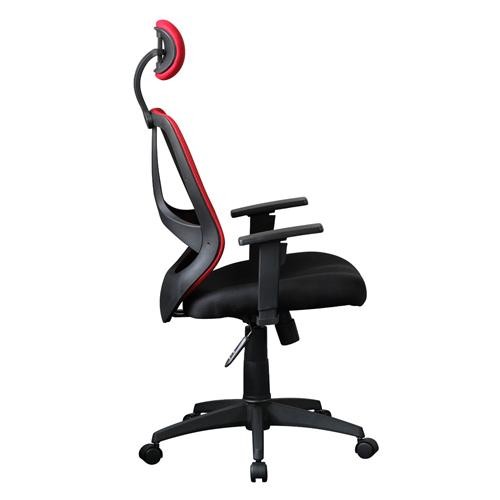 Silla Ergonómica DRAKE, con Cabecero y Apoyabrazos Regulables, en Malla transpirable, En Negro