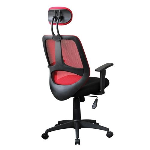 Silla Ergonómica DRAKE, con Cabecero y Apoyabrazos Regulables, en Malla transpirable, En Negro