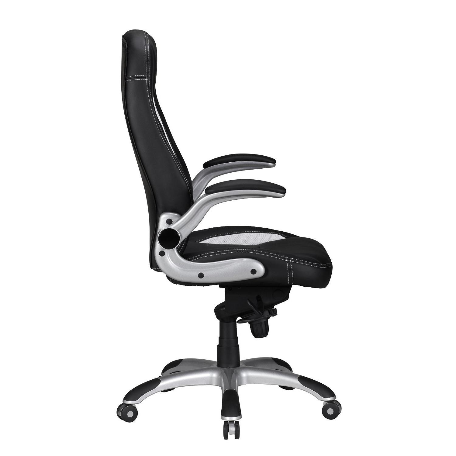Silla de Ordenador MONTREAL con precioso Diseño Gaming, Tapizada en Piel, Uso Profesional 8h, Negro