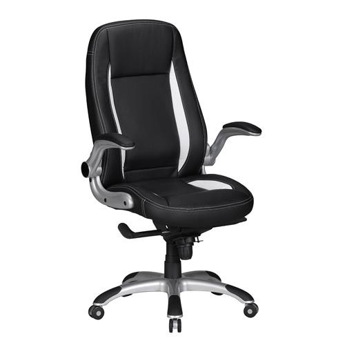 Silla de Ordenador MONTREAL con precioso Diseño Gaming, Tapizada en Piel, Uso Profesional 8h, Negro