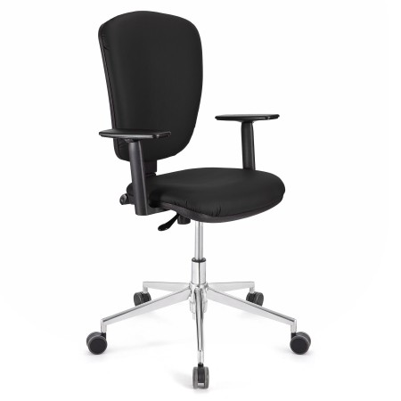Silla de oficina CALIPSO PRO PIEL, respaldo y brazos ajustables, en negra