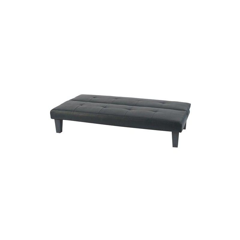 Sofá plegable de 3 plazas DAVO, muy versátil y cómodo, bonito diseño con capitoné en piel color negro