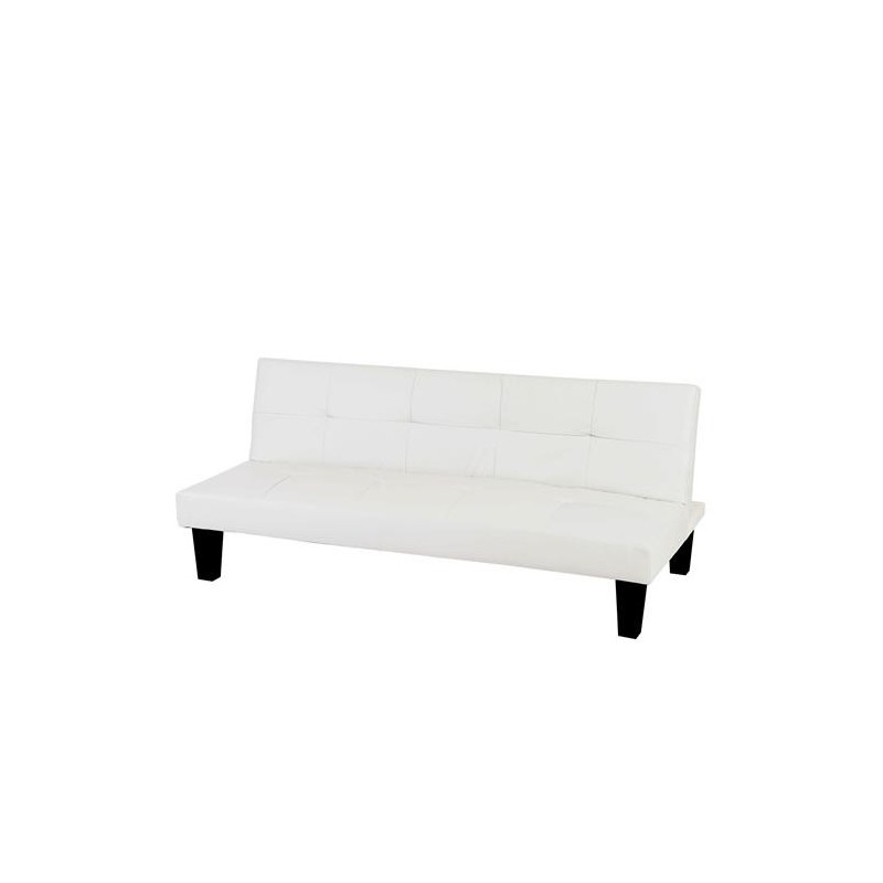 Sofá plegable de 3 plazas DAVO, muy versátil y cómodo, bonito diseño con capitoné en piel color negro