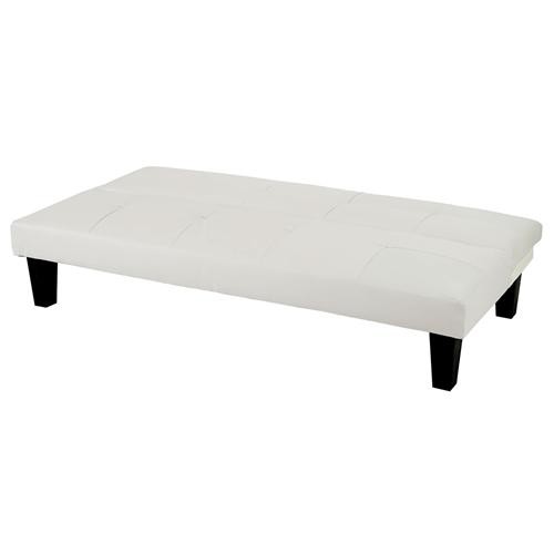 Sofá Plegable 3 Plazas DAVO, Gran y Cómodo Acolchado, Tapizado en Piel Negra